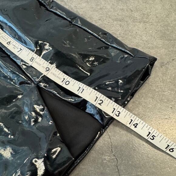 Vintage Y2k Oh Polly Black Latex Mini Dance Skirt 4 Small - Picture 5 of 5